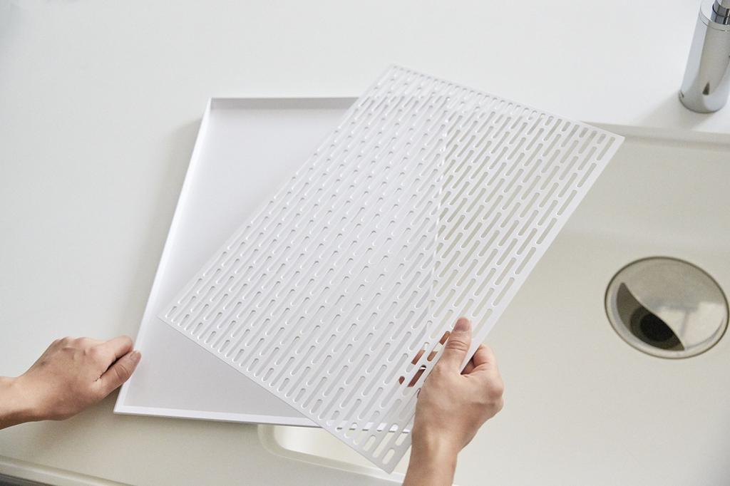 Yamazaki Jitsugyo Wide Glass & Mug Stand White Approx. W42.5 X D30.7 X H1.5cm Tower Drainer Glass Stand 3328