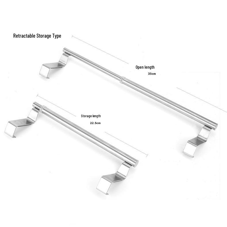 Stainless Steel Punch-Free Towel Rack for Kitchen Cabinet Doors