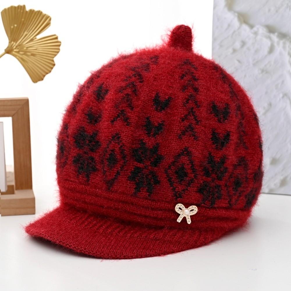 Thick Plush Liner Winter Brimmed Hat Fleece Lined Beanie Cold Wind Protection