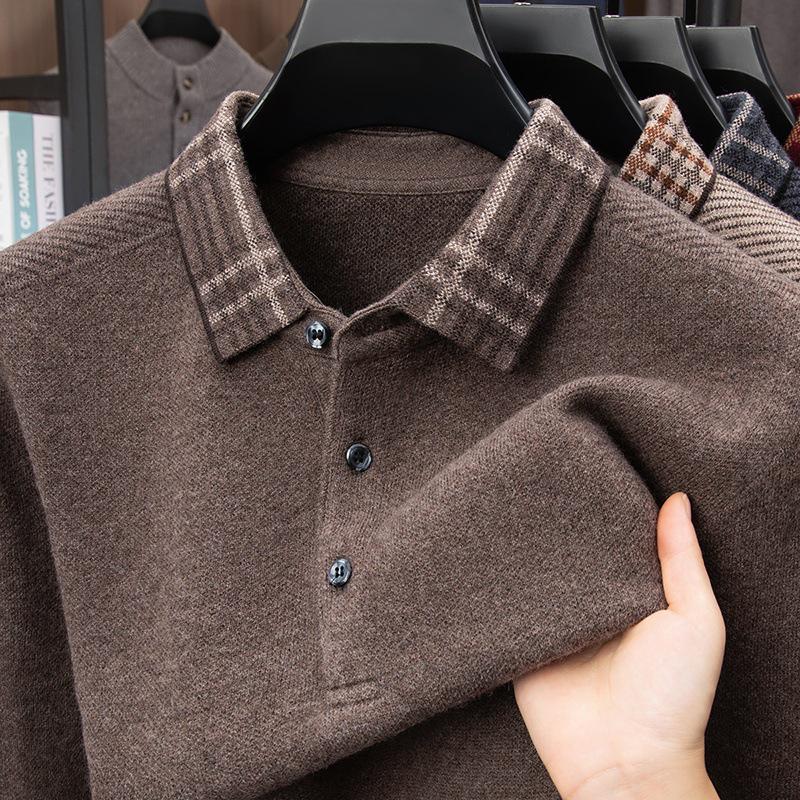 

New Arrivals: Men s 100% Pure Wool Thickened Pullover - 400g Winter Sweater for Middle-Aged and Elderly XL кавовий