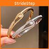 Minimalist Zircon Drop Bangle Bracelet For Women With Gold Plated Copper Jewelry