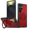 Armor Magnetic Case For Samsung Galaxy S25 Ultra Edge S24 FE S23 Plus S22 S21 Pressure Relief 360° Rotating Bracket Phone Cover