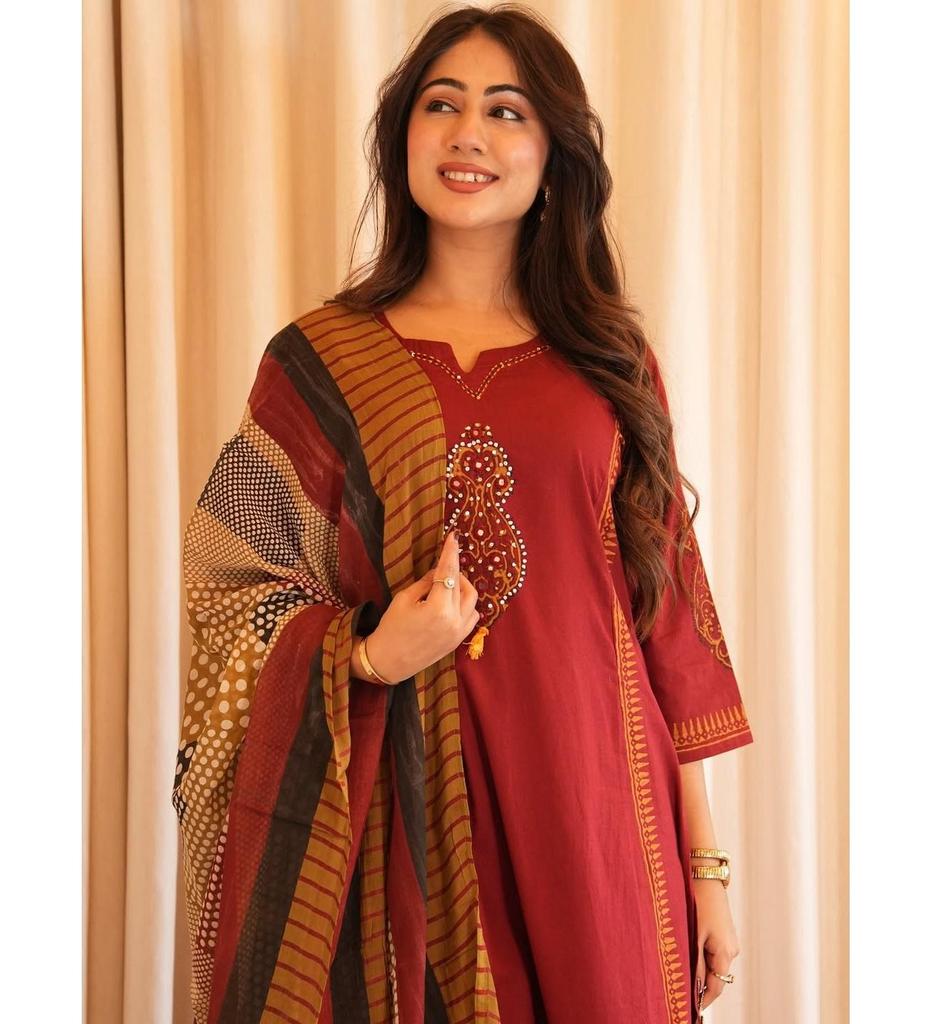 Indian Women Designer Kurta Pant Dupatta Set Bollywood Top Tunic Kurti Salwar Kameez Suit