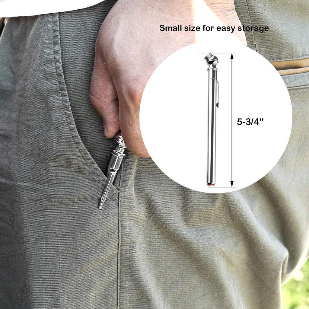 CZC AUTO Pencil Tire Pressure Gauge Mechanical Air Gauge Stainless Stem Single Chuck with