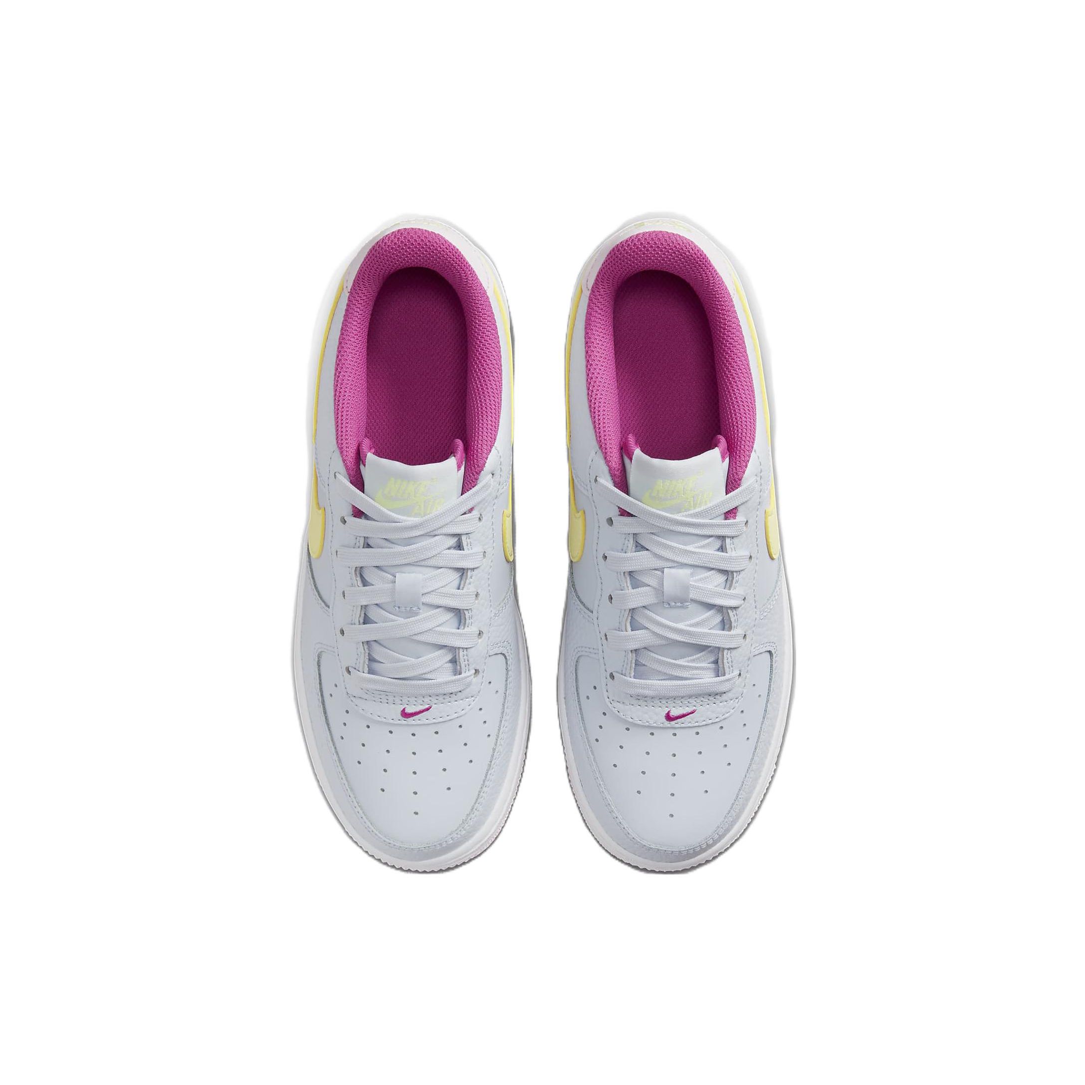 Женские кроссовки Nike Air Force 1 GS Grey Citron Fuchsia Football-Grey Cosmic-Fuchsia — фото 4