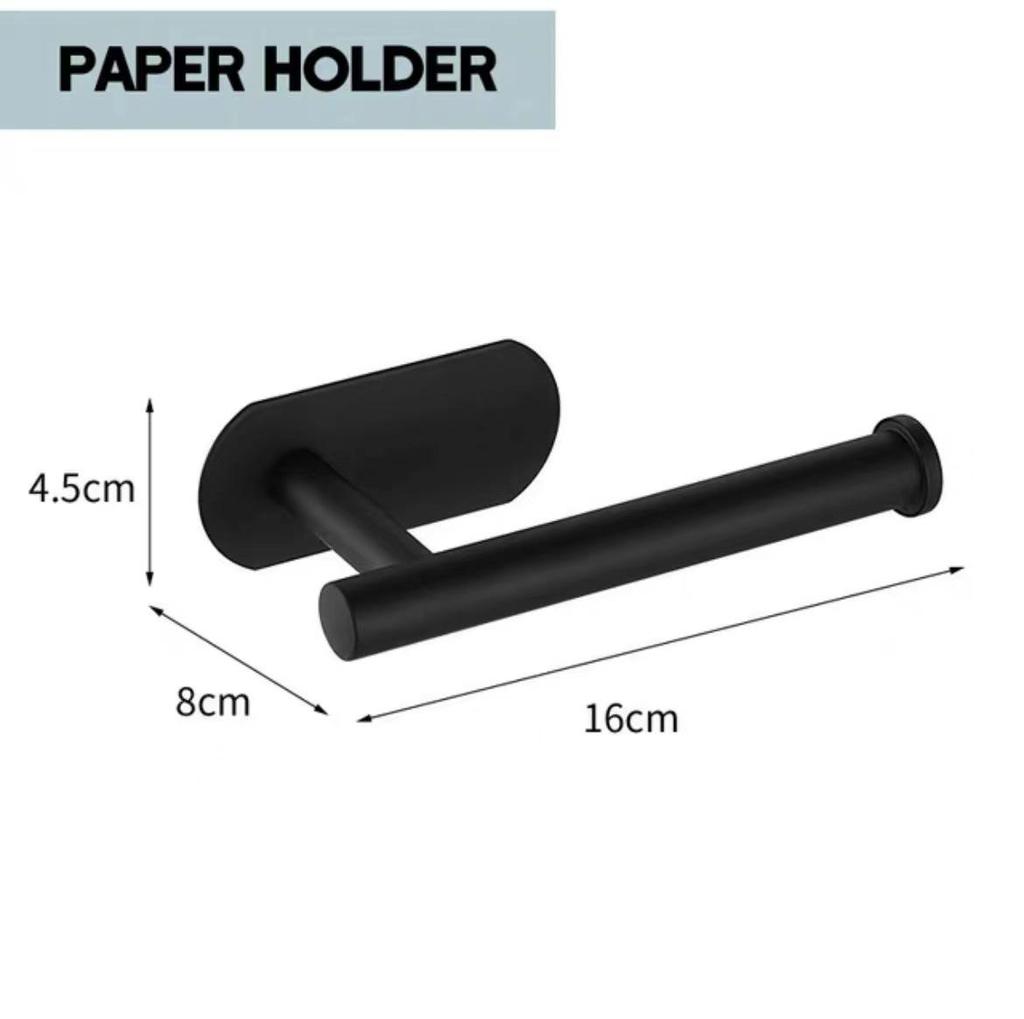 304 Stainless Steel Punch-Free Bathroom Set: Towel Rack, Tissue Holder, Robe & Hat Hook (4 Pieces)