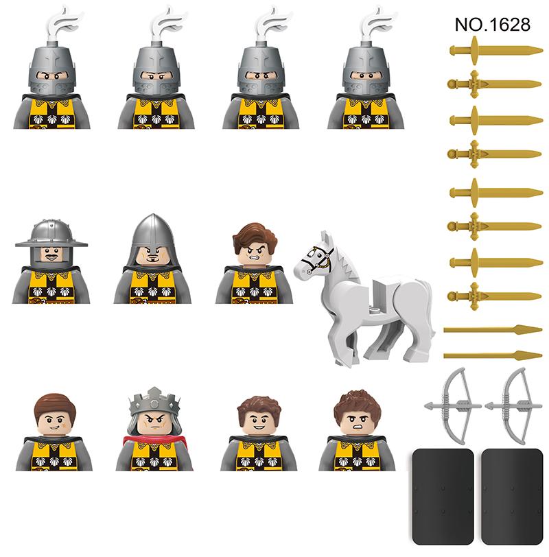 Military Building Blocks Medieval Solider Figures Gifts Toys Weapons Shield Holy Roman Saint Lazarus Jerusalem Knight Legion MOC