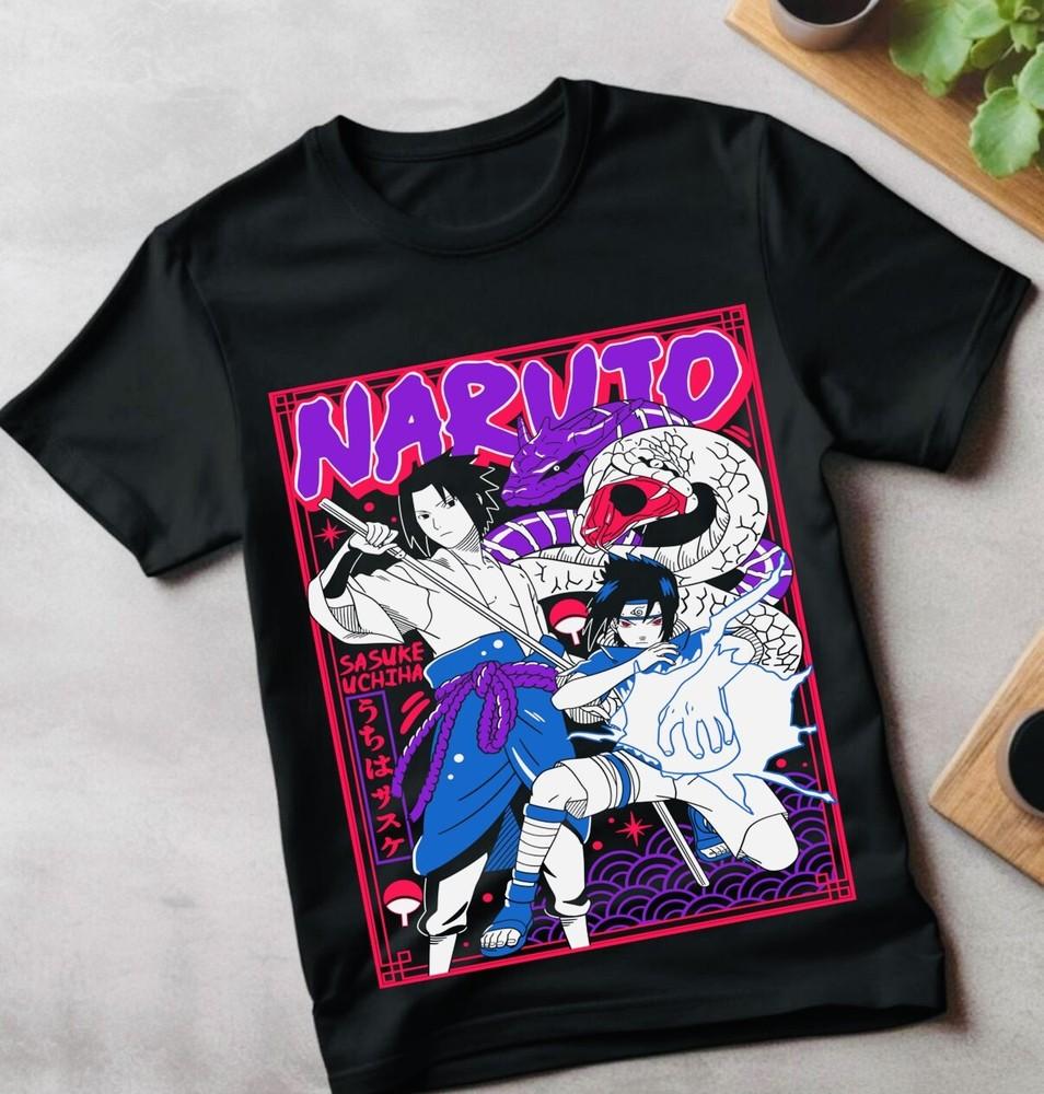 

Sasuke Uchiha T-Shirt Naruto Jiraya Hinata Itachi Anime Horror Shirt gift anime M