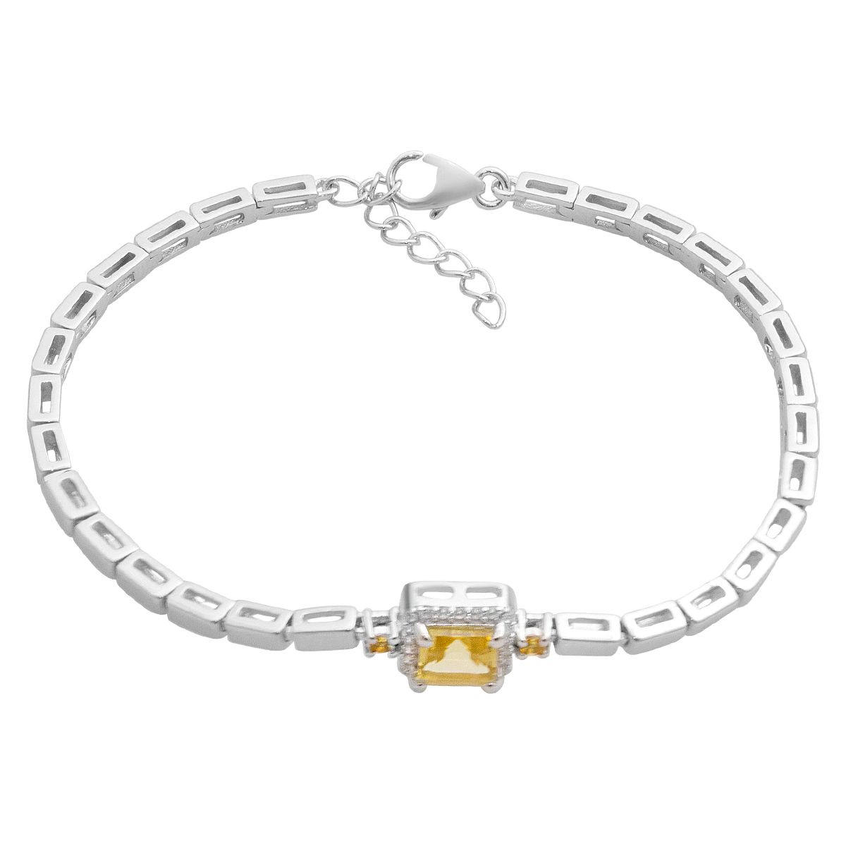 

Срібний браслет з цитрином nano 7.51ct, вага виробу 7,95 гр (2190769) 17-20cm бурштин