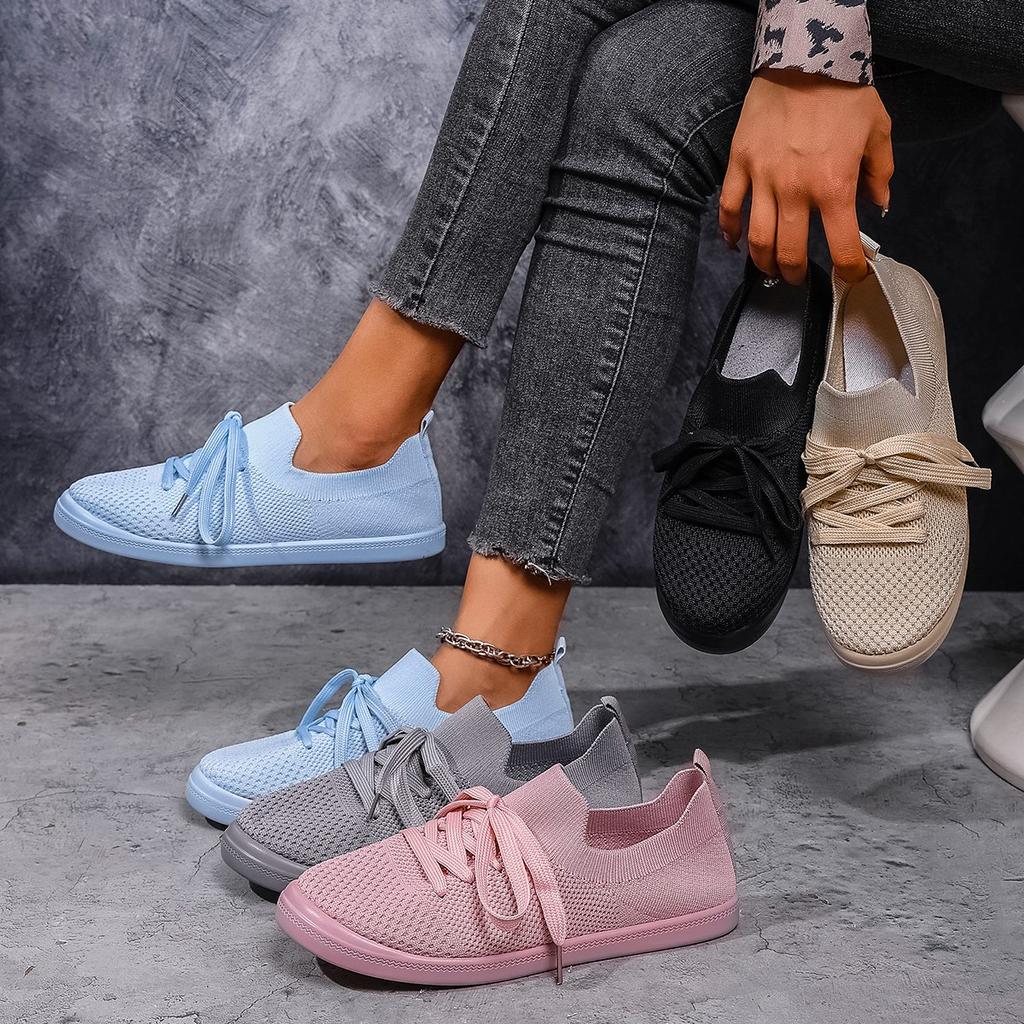 Ladies Platform Lightweight Sneakers Female Woman New Shoes Women Mesh Breathable Flats Lace-up Comfortable Loafers Flats Shoes