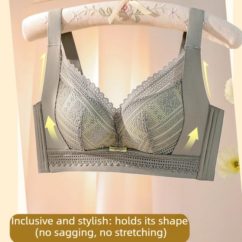 Lightweight Breathable Seamless Lace Bra That Makes Large Breasts Appear Smaller Without Underwire and With Side Boob Support