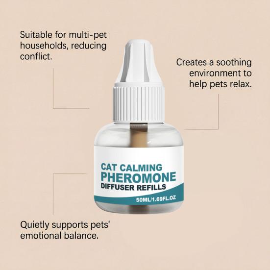 Cat Calming Pheromone Diffuser, 200ml Cat Calming Pheromone Refill, Plug-in Pheromone Diffuser for Cats Kittens Anxiety Stress Fear Behavior Relief