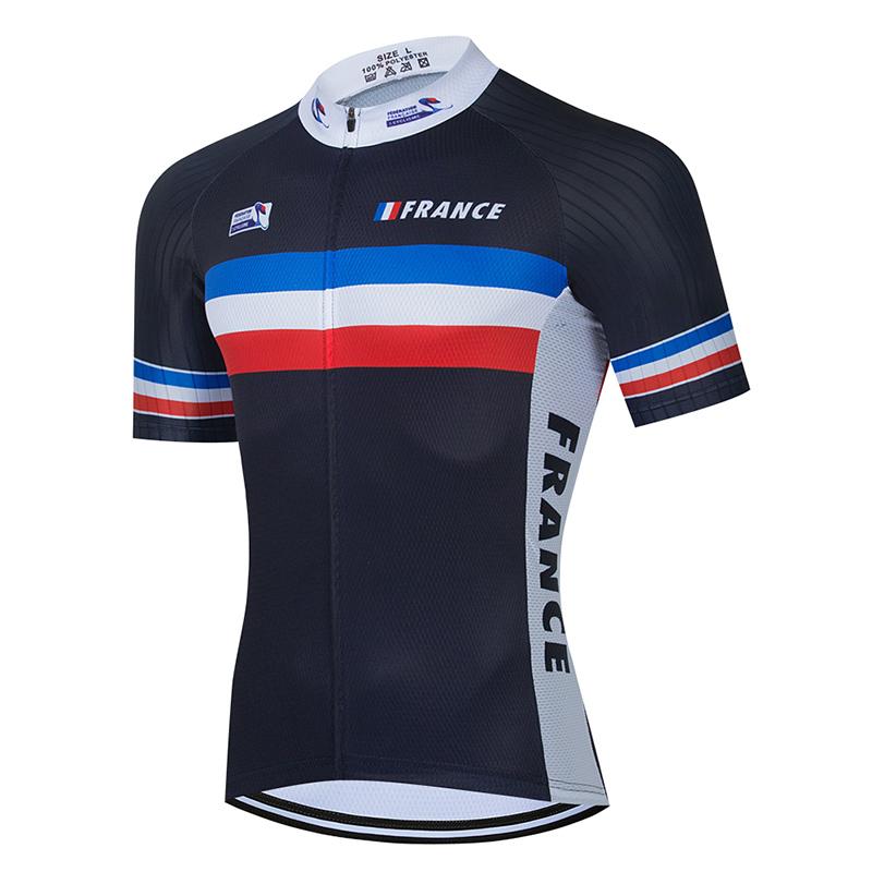 Team France Cycling Bib Sets MTB Uniform Sommer Rennrad Trikots Fahrradbekleidung Herren Kurzarm Maillot Rennanzug Outfit XS（old）