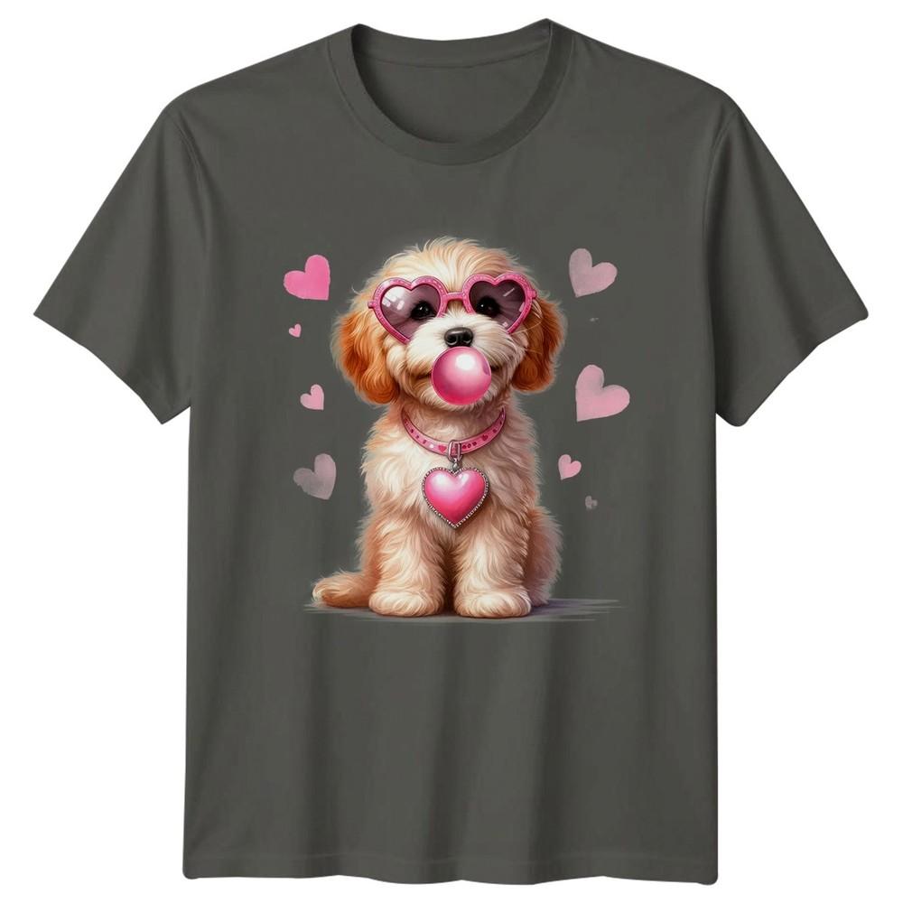 Puppy Dog Heart Sunglasses Valentines Day Animals Dogs Unisexs TShirt Unisexs Tee S