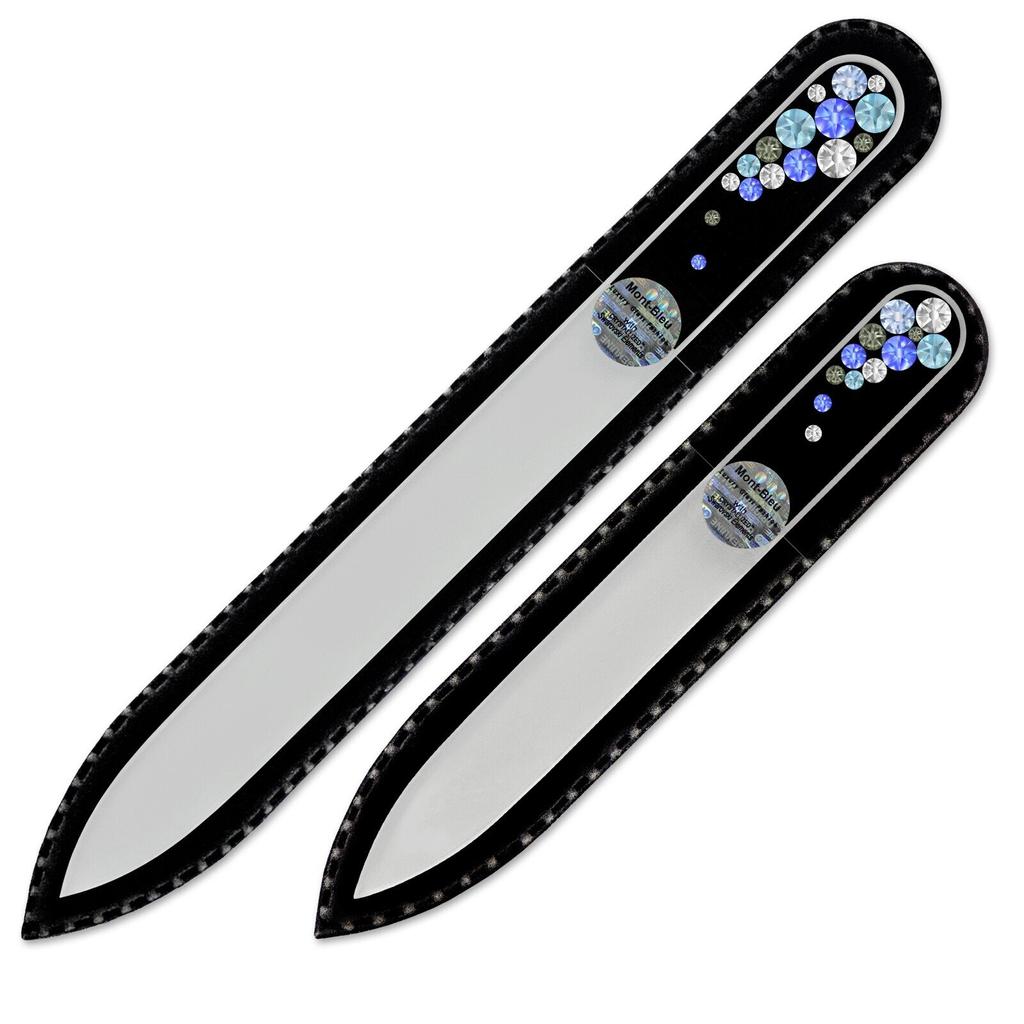 Set of 2 Czech Glass Nail Files with Crystals B-MS