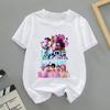 K-POP Saja Boys Print Short-Sleeved Spring Family Clothing for Boys and Girls Cute Cotton T-shirt for Boys and Girls