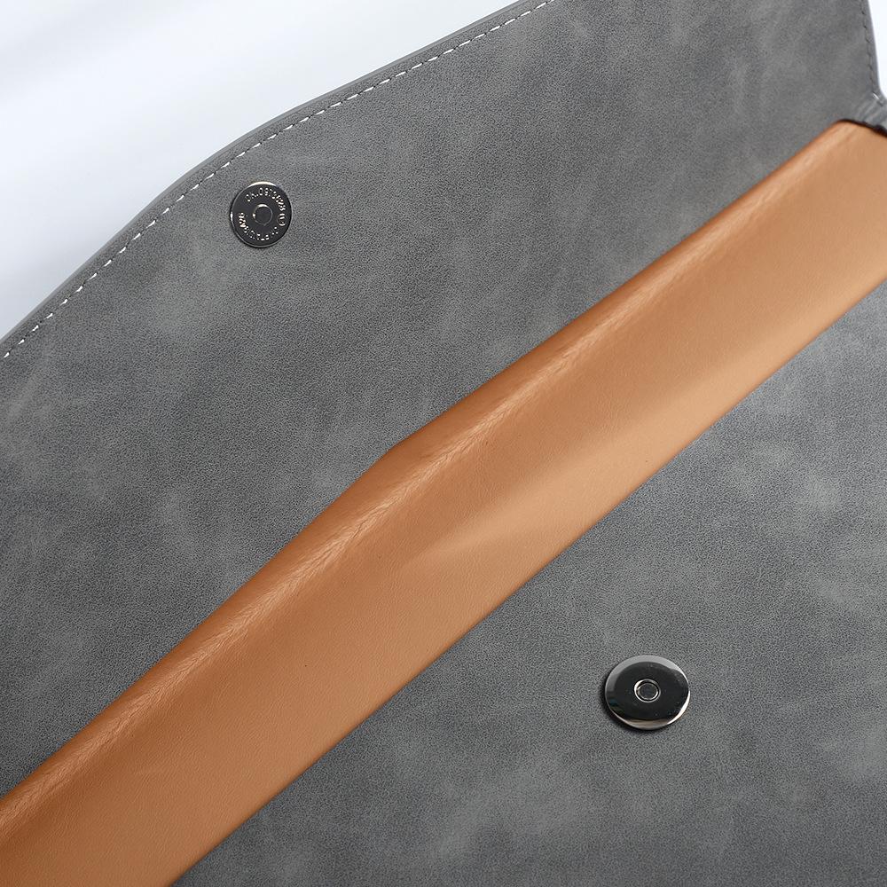 Waterproof Leather A4 Document Folder with Snap Button Closure - Portable, Large Capacity, Business File Organizer