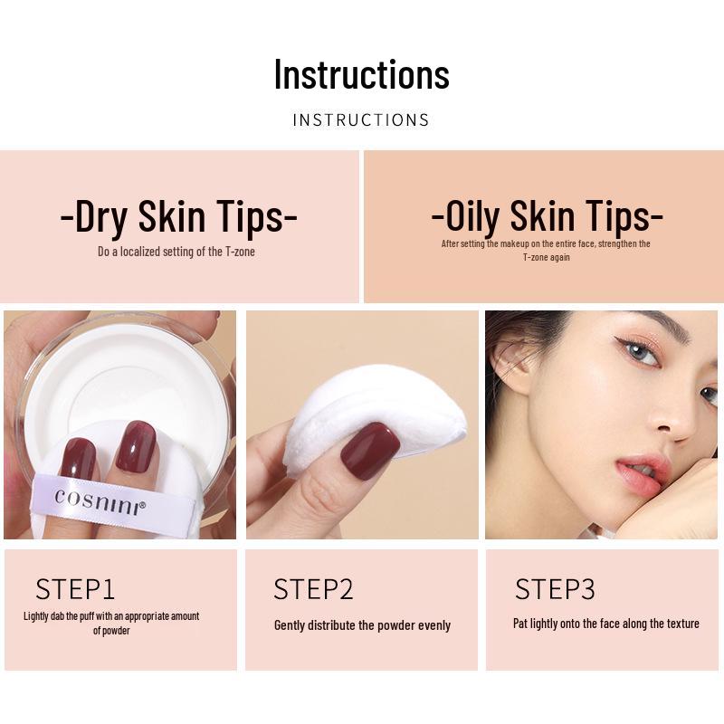 Cosnini Dlouhotrvající medový fixační pudr pro kontrolu mastnoty - Vhodný pro suchou, mastnou a smíšenou pleť.