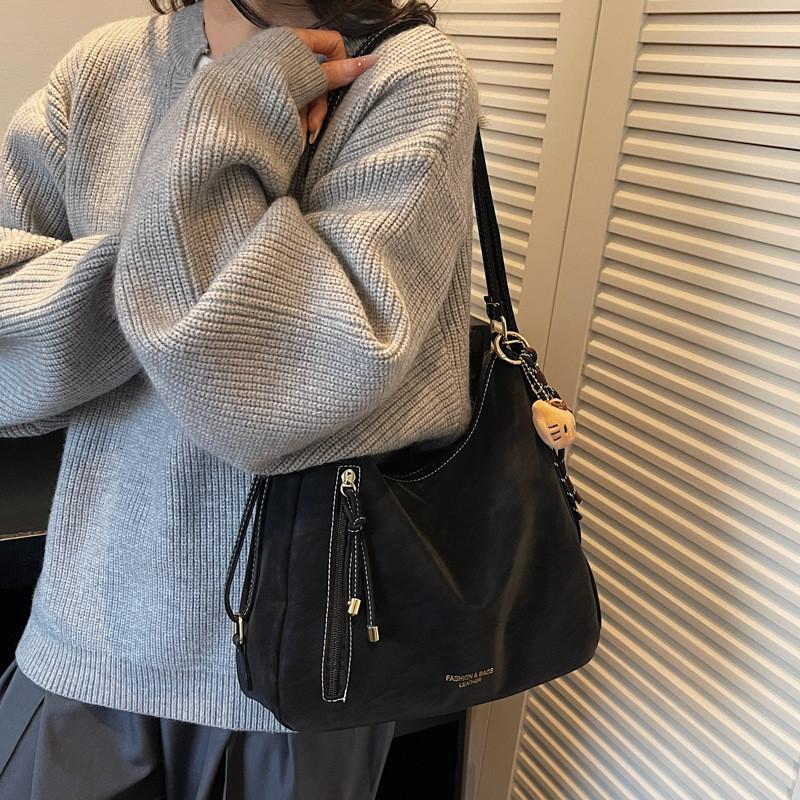 IELGY Ladies Tote Bag Casual Retro Large Capacity Commuter All-Match Shoulder Bag No Pendant