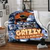 Custom 1pc Grizzly Lemmings Adventure Blanket, Soft And Comfortable Blanket, Casual Warm, Camping Travel Blanket, Birthday Gift Q91269