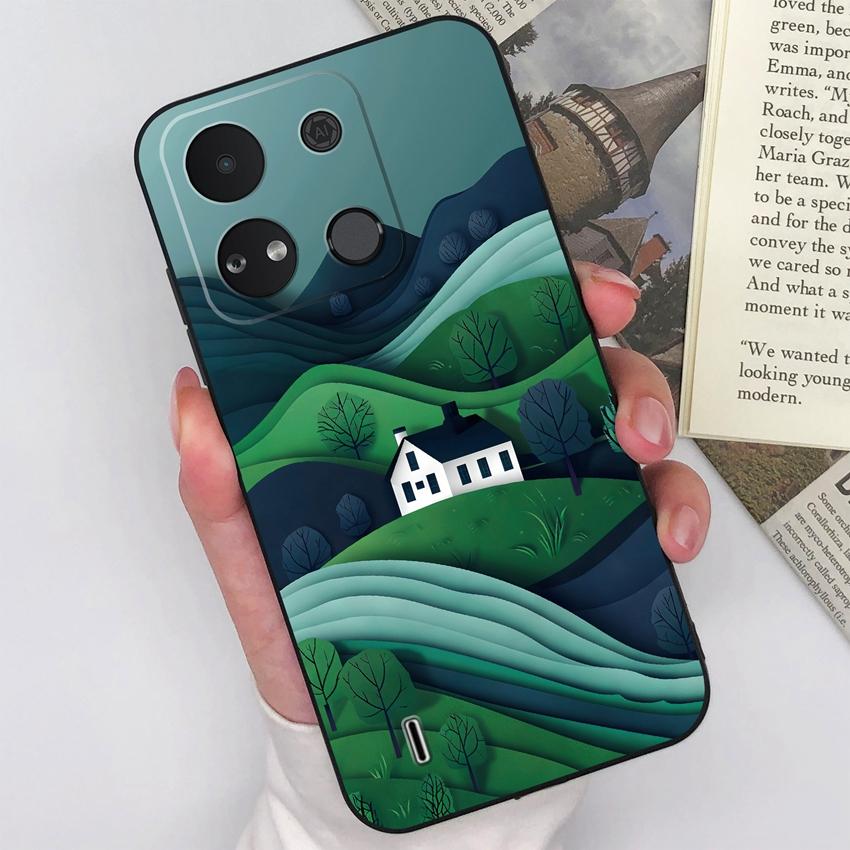 For Itel A04 A05s A16 A18 A23 A25 A26 A17 A33 A56 Phone Case Pretty Bow Pattern Fashion Shell Matte Silicone Anti Drop Protective Covers For Itel Capa