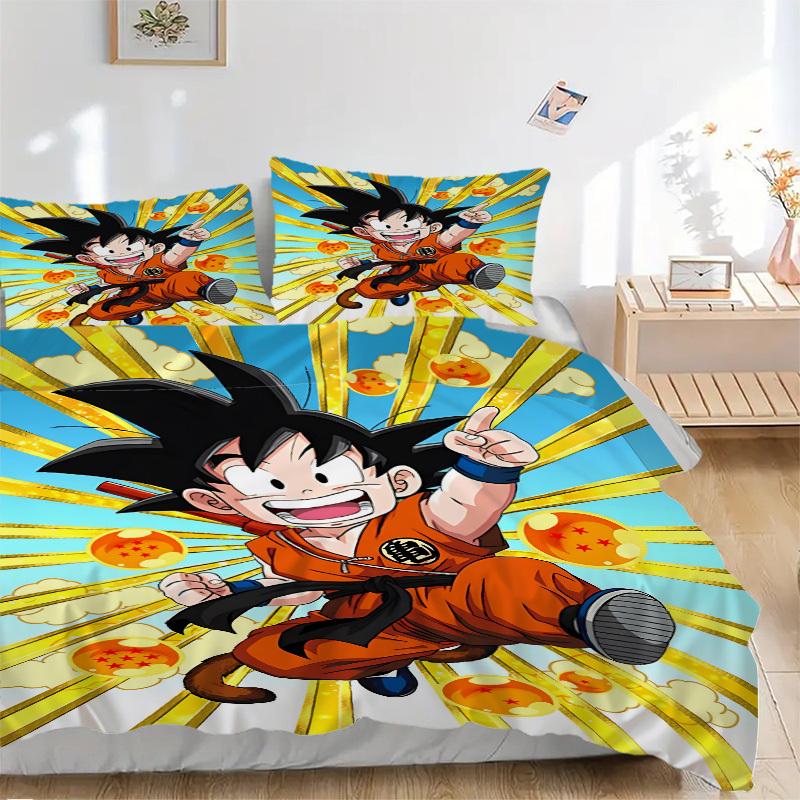 

3pcs Dragon Ball Bedding Set: Perfect for Bedroom or Guest Room. Soft and Comfortable with No Core Included yy251009194 135x200cm