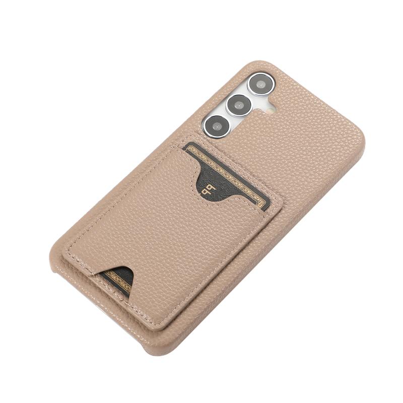 New Luxury Solid Color Leather Up Down Wallet Card Slot Phone Case For Samsung S25 Ultra Edge S23 S22 S24 Ultra Plus Back Cover