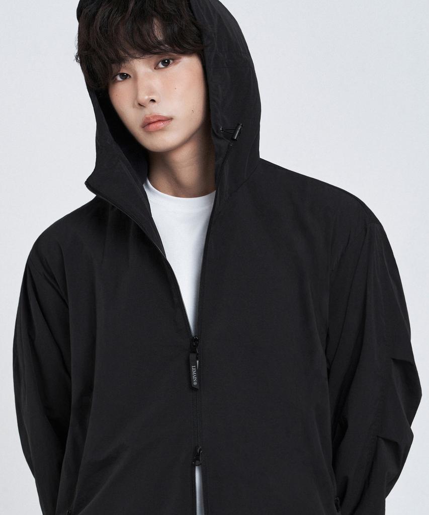 Lemain Second 2-Way Hooded Windbreaker Jacket [Black]