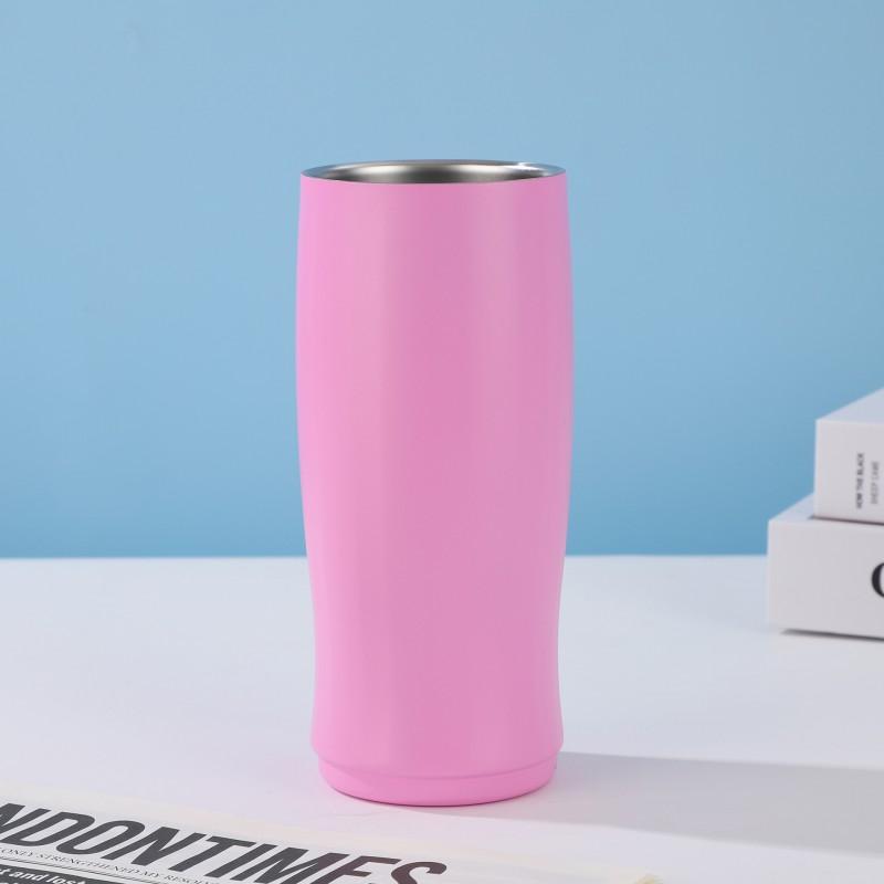 304 Stainless Steel Vacuum Insulated Travel Mug 20oz Oval Car Cup Portable Thermos Office Outdoor Commute