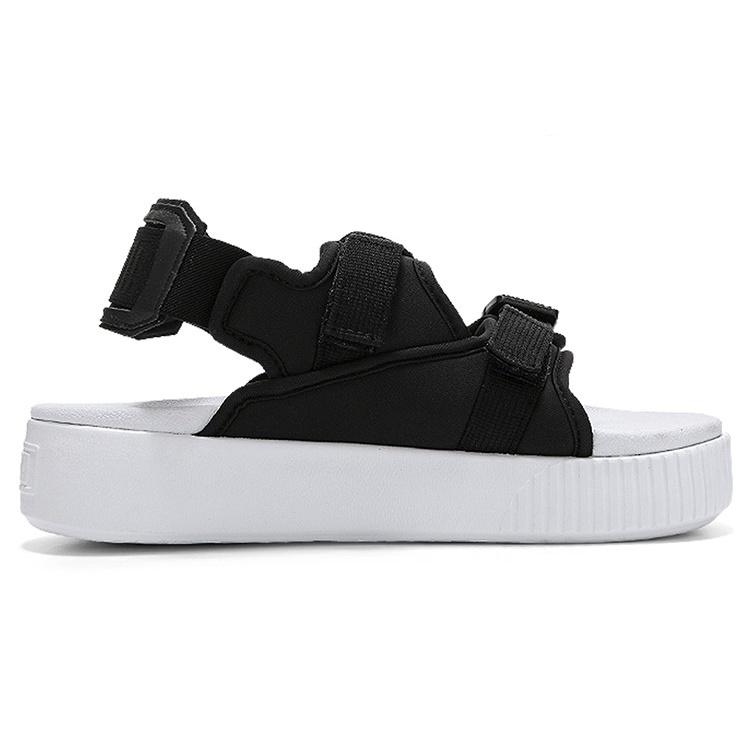 (WMNS) PUMA Platform Slide YLM 19 'Black White' Women's 369424-01