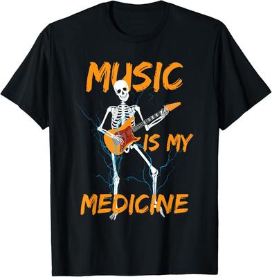 Skeleton Playing Guitar Music Lover Funny Gift T-Shirt