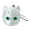 Playful Cat Bag Decoration 3D Printed Head Keychain, Cute Kawaii Kitten Charm with Pearlescent Finish & Bright Green Eyes, Lightweight Animal Pendant