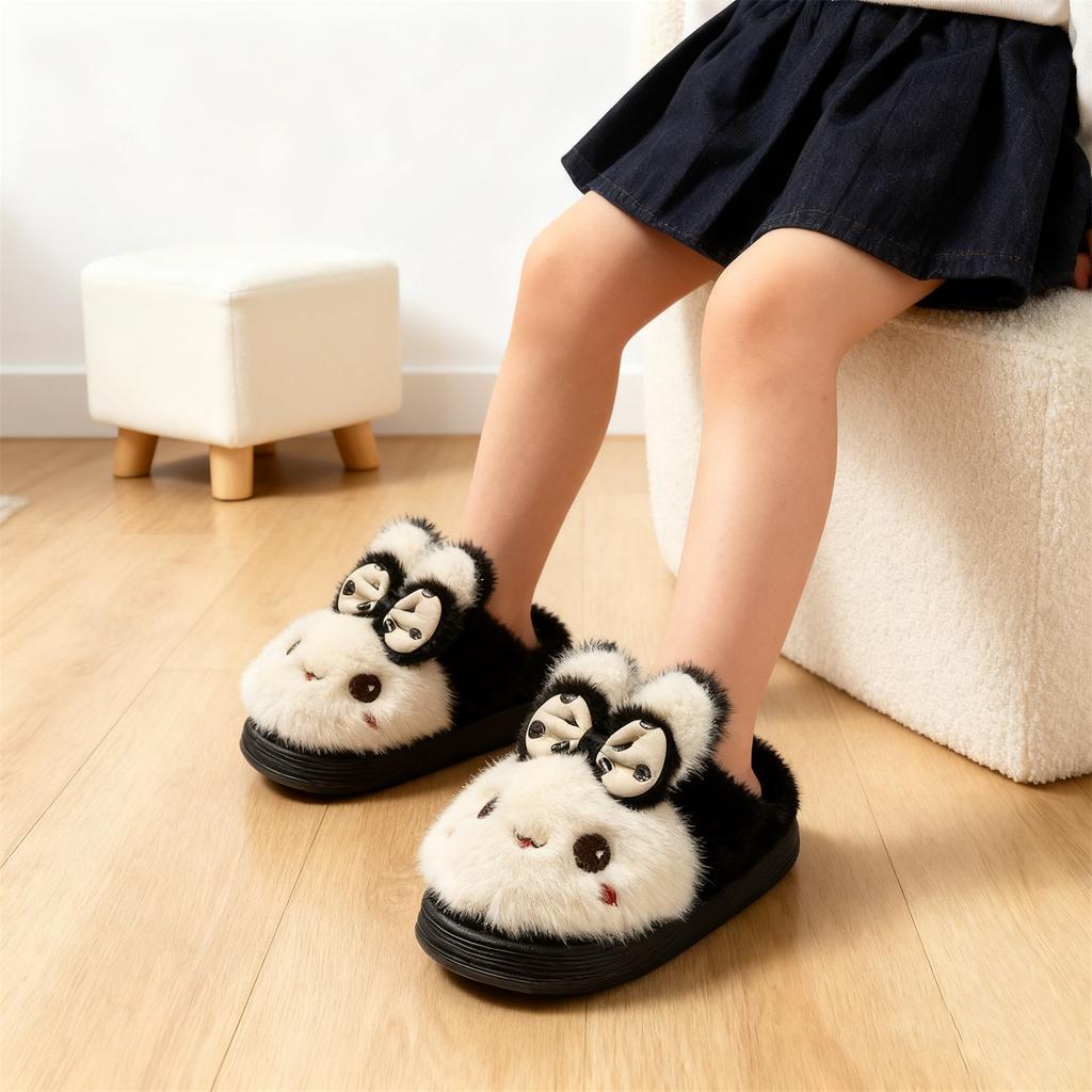 Winter Children Cotton Shoes Plush Cotton Slippers Boys Girls Cute Cartoon Comfort Anti Slip Indoor Warm Cold-proof Shoes