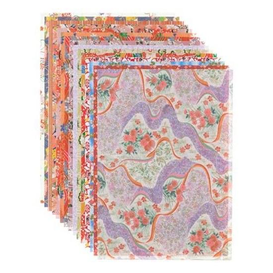Washi Kawa Sumi Chiyogami Yuzen B4 Size 15 Patterns15 Sheets Set D