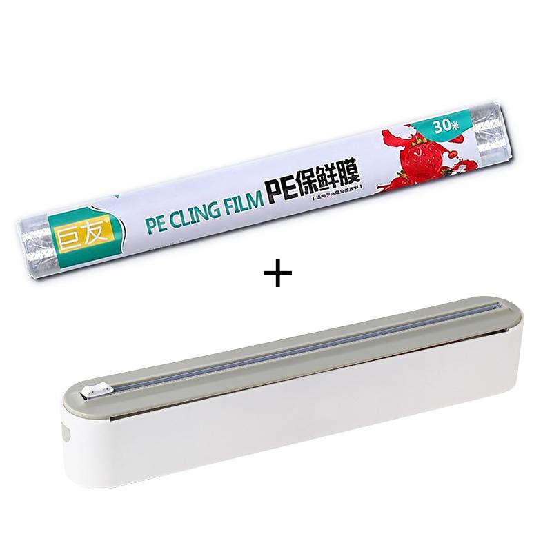 Household Disposable Cling Film Cutter Point-Breaking Food-Safe Cutting Box Suction Cup Refrigerator Organizer For Home Use