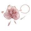 Elegant Feather Organza Fascinator Hair Hoop Church Dress Up Wedding Headpiece