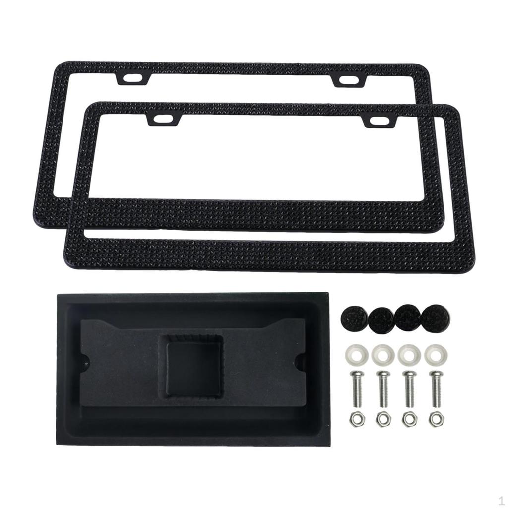 2 Pack Car License Plate Frame for Women in Stainless Steel with Rhinestones