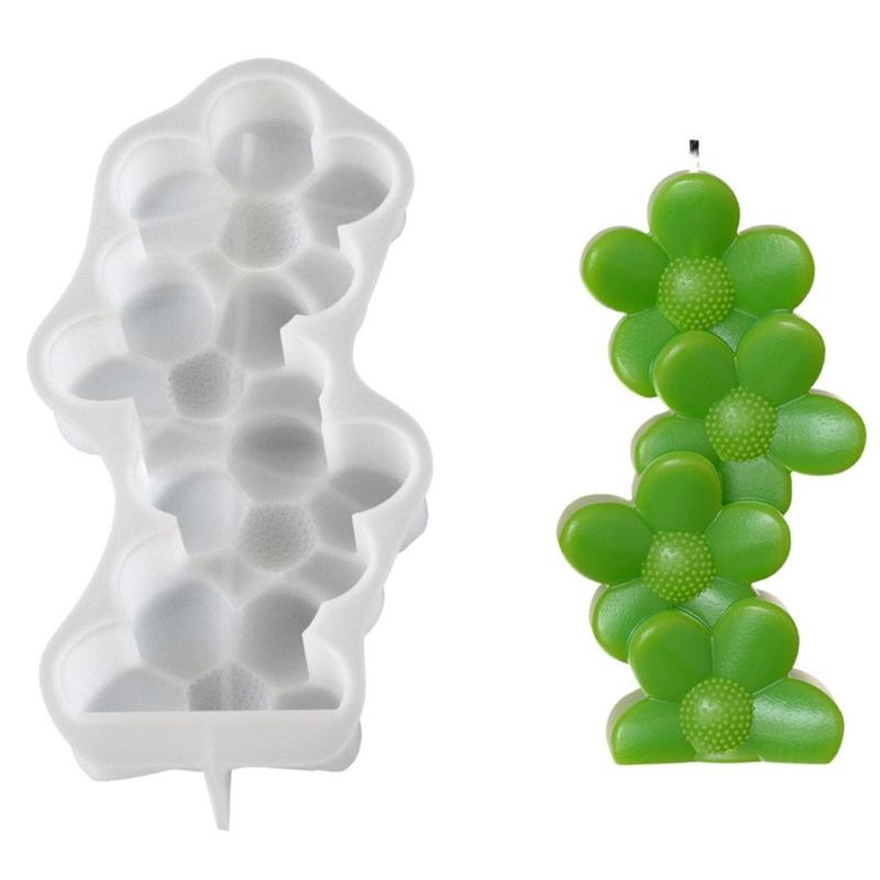 

Silicone Molds Stacking Flower Candle Molds Epoxy Resin Molds Handmade Castings Molds 3D Stacking Heart Plasters Molds
