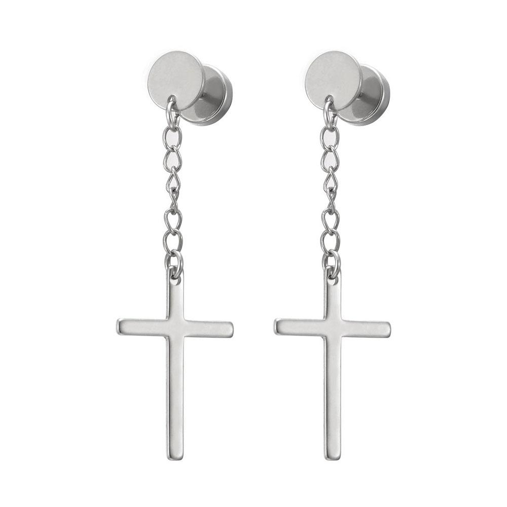 1 Pair Different Types Shape Unisex Silver Color Stainless Steel Piercing Earring For Women Men Punk Gothic Barbell Earring
