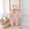 Chinese Style Infant & Toddler Long Sleeve Romper: Baby Girl Spring & Autumn Crawling Suit