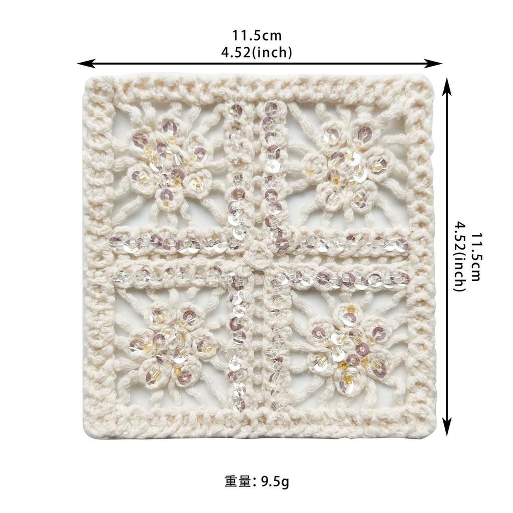 Apricot Hollow Cotton Thread Woven Sequins Decorative Clothing Top T-Shirt Shirt Diy Jewelry Decorative Cloth Sticker Accessories