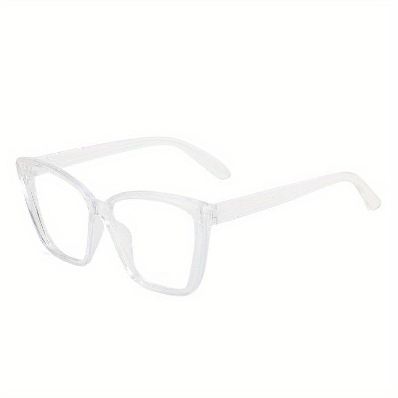 

Женские очки оверсайз с защитой от синего света, модные очки «кошачий глаз» для компьютера и игр, ультралегкие, с плоскими зеркальными линзами transparent