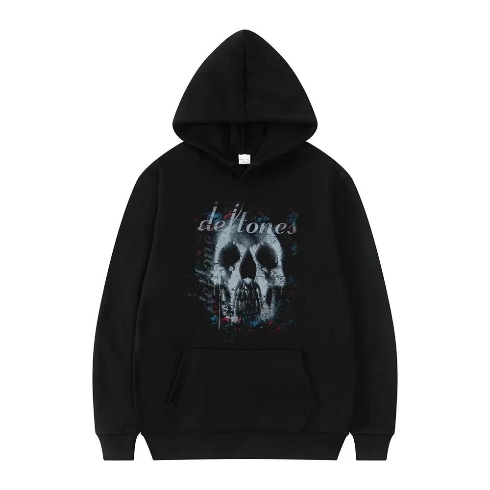 New Deftones Fashion Prevalent Print Hooded Women Plus Size Hoodies Retro Punk Sweatshirt  Personality Streetwear