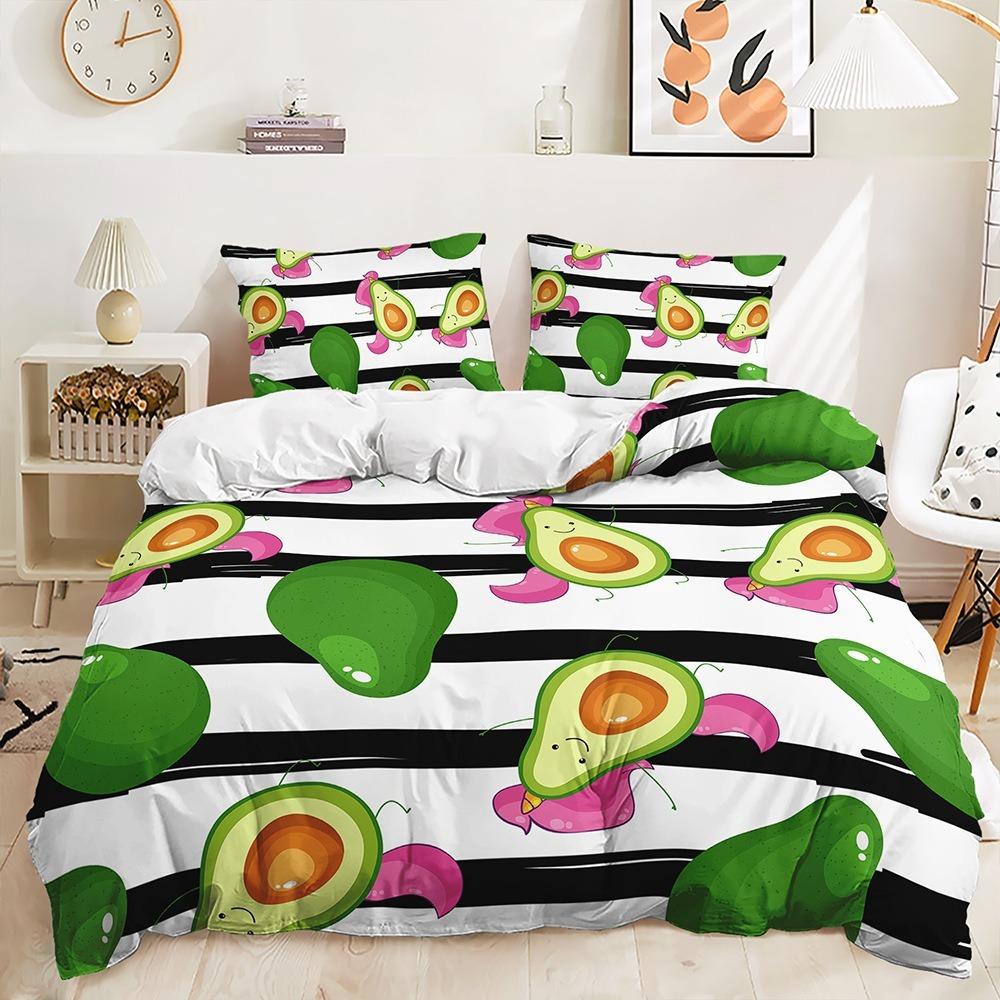3D Plant Pattern Down Duvet Cover Bedding with Floral Pattern Bedding Set for Men and Women, Single Double Bed, Queen Size Gift
