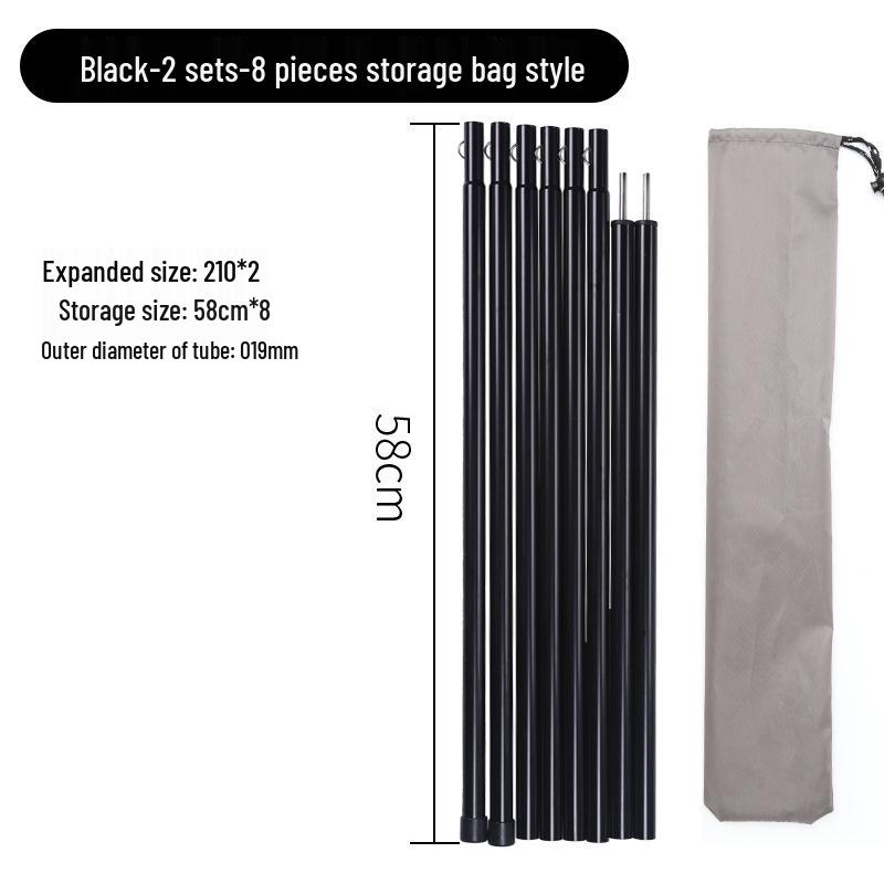 Adjustable 2-Meter Iron Outdoor Canopy Support Pole with 10 Sections and Spray-Painted Finish for Tent Vestibule Accessories.
