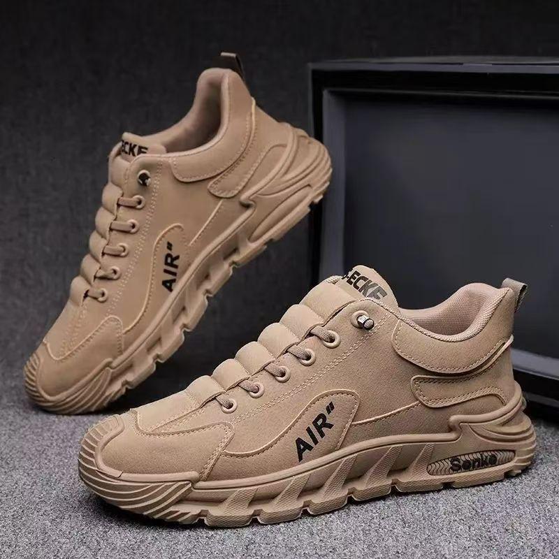 

2025 new one-pedal men s shoes breathable casual shoes trend simple men s sports shoes soft sole work insurance shoes 44 хаки