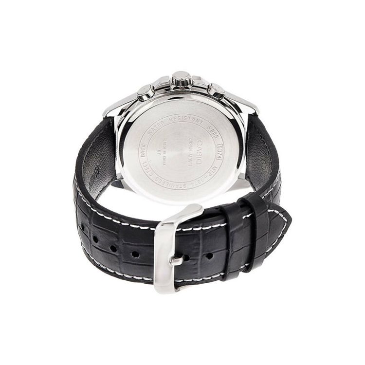 Casio Standard Series Three-Hand Three-Eye Minimalist Waterproof Business Casual Quartz Movement Leather Strap Watch Men Watches Black MTP-1374L-1AV