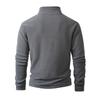 Men S Fleece Half Zip Solid Color Stand Collar Sweatshirt