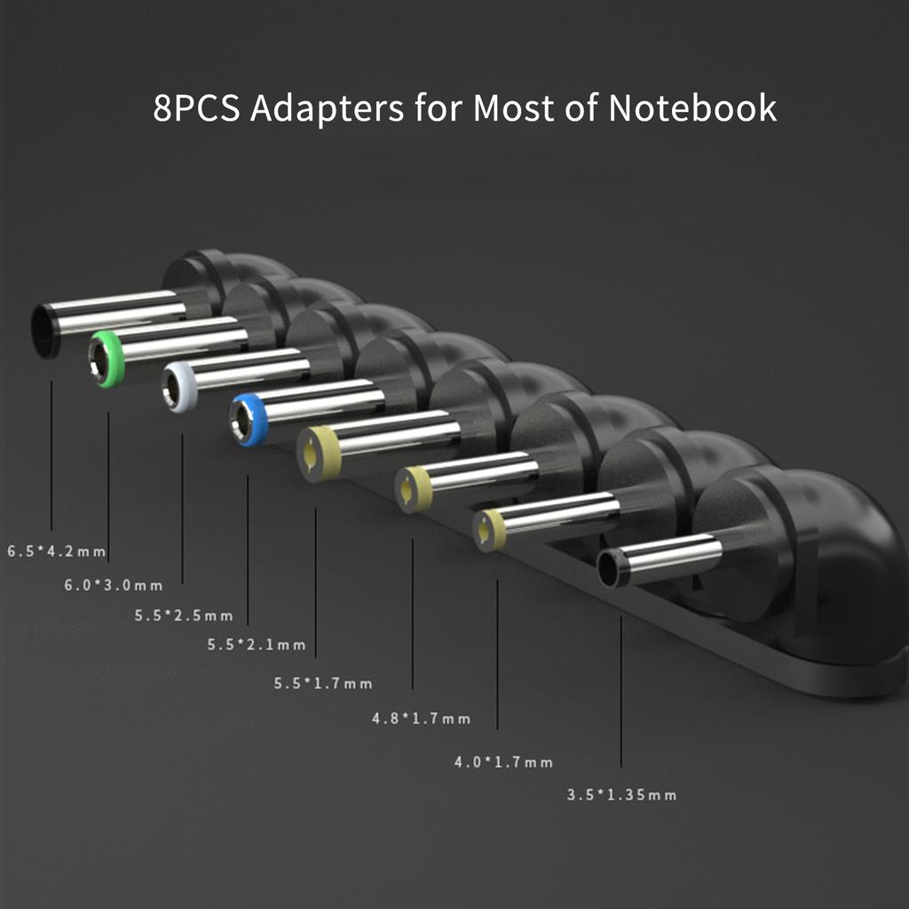 96W Universal Laptop Power Charger Adapter 8Pcs 12V to 24V Adjustable Portable Charger EU Plug