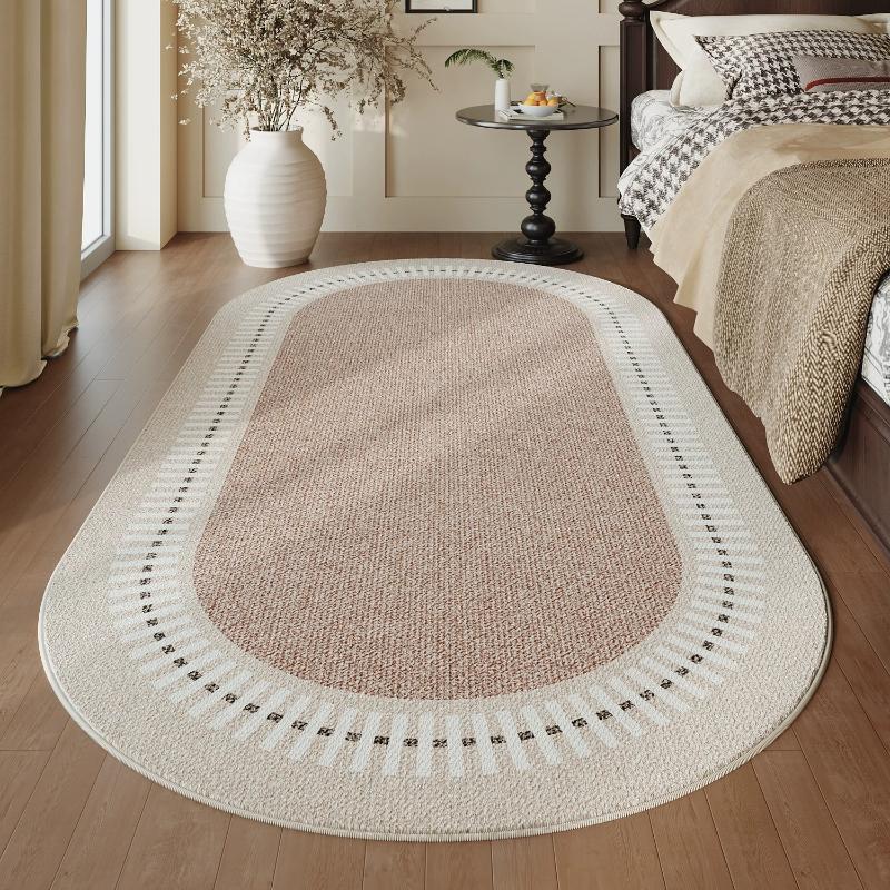 Alfombras Estilo Tronco Retro para Sala de Estar Dormitorio Minimalista Alfombra Artística Ovalada Alfombrilla de Noche Lavable para el Hogar Alfombrilla Gruesa para el Suelo